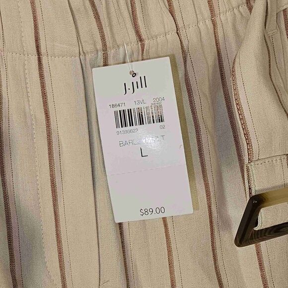 NWT J Jill Womens Barleymult Striped Linen Blend Wide‎ Leg Pants Large - Picture 3 of 4